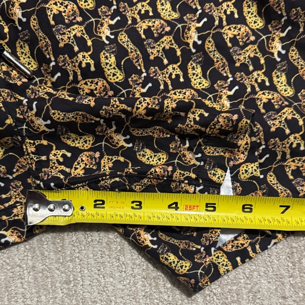 Jared Lang Mens M Black Animal Print Hybrid Swim Trunks Mesh Lined Board Shorts - Picture 4 of 10